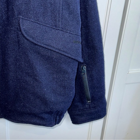 Woolrich Vintage Men’s Wool Navy Blue Bomber Jacket XLarge Warm Winter Coat - Picture 10 of 16